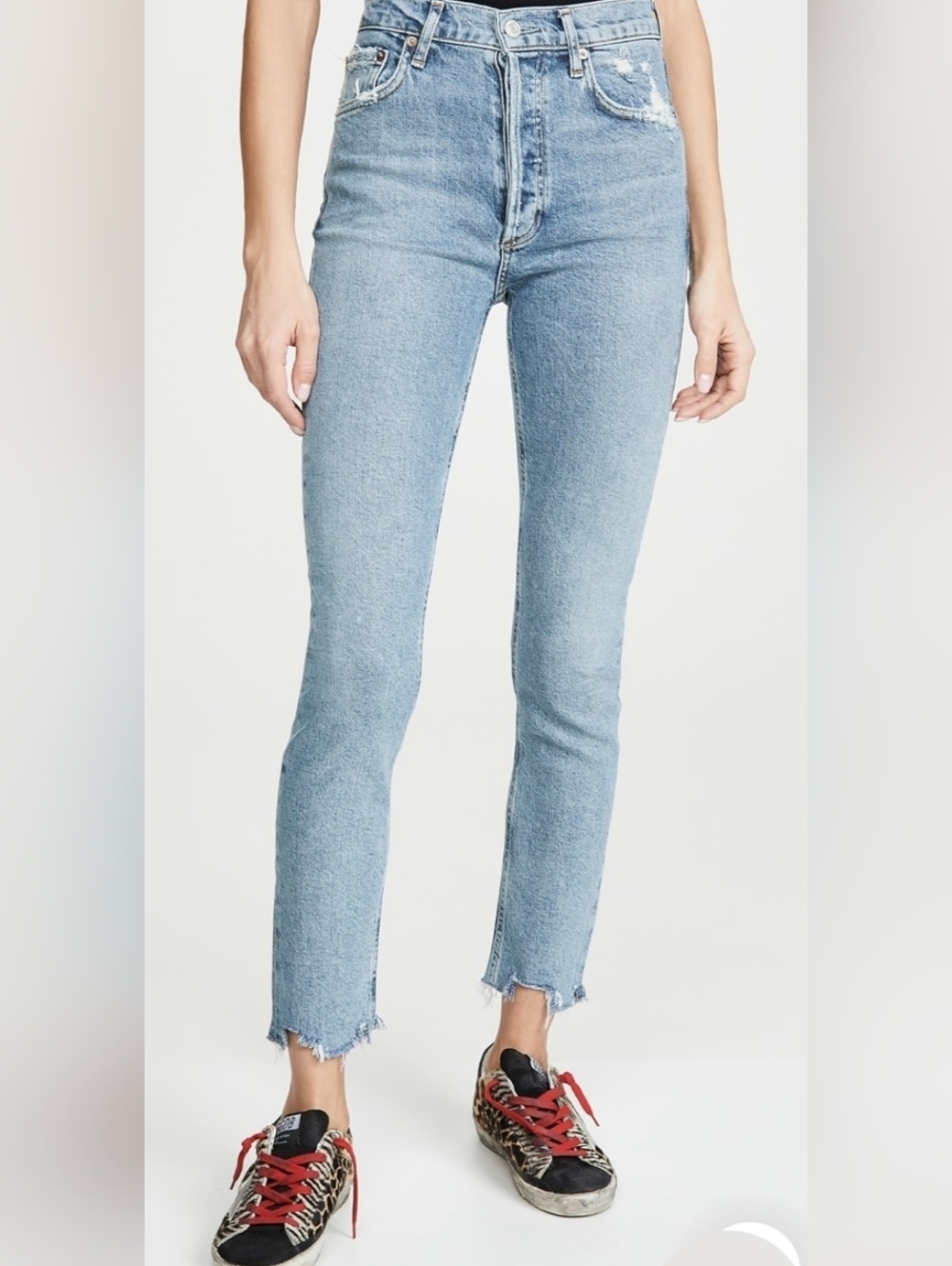Agolde Nico Light Blue High-Rise Skinny Jeans